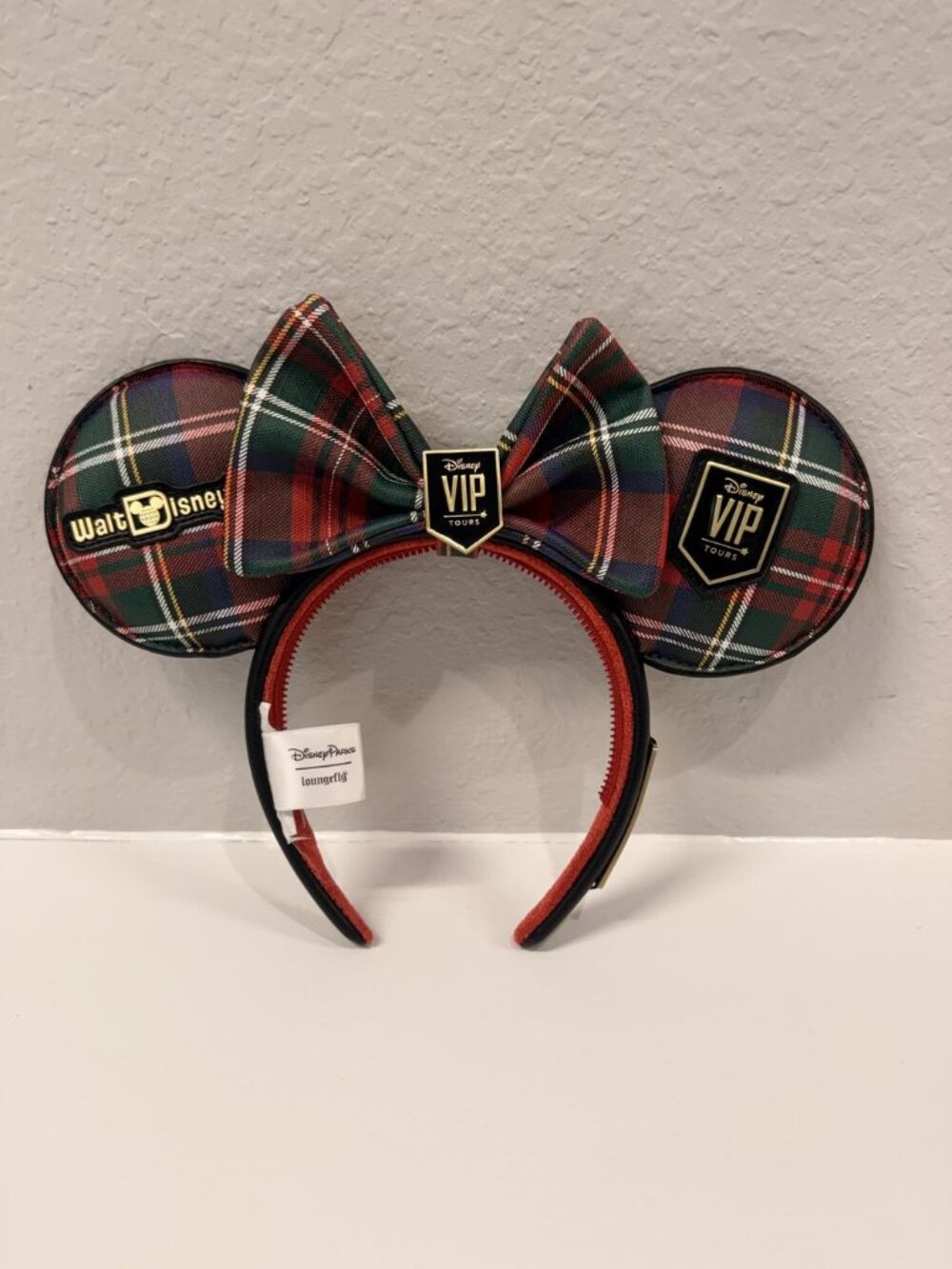 Disney Parks VIP Tours Loungefly Reversible Plaid Minnie Ears Headband